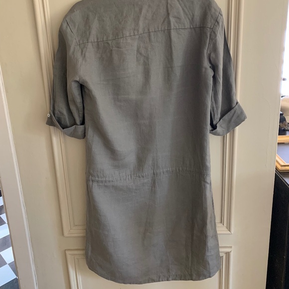 James Perse Linen Drawstring Shirt Dress (4/XL) - Picture 2 of 4